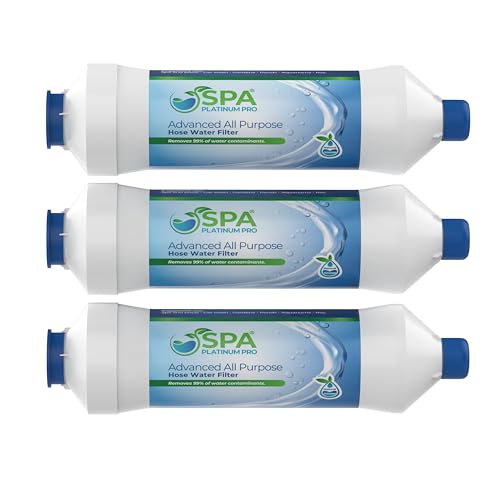 Image of All Purpose Hose Water Filter for Pools, Spas, and RVs | Pack of 3 High Performance Water Filtration System | Filters Up to 40,000 Gallons for Clean and Safe Water Use