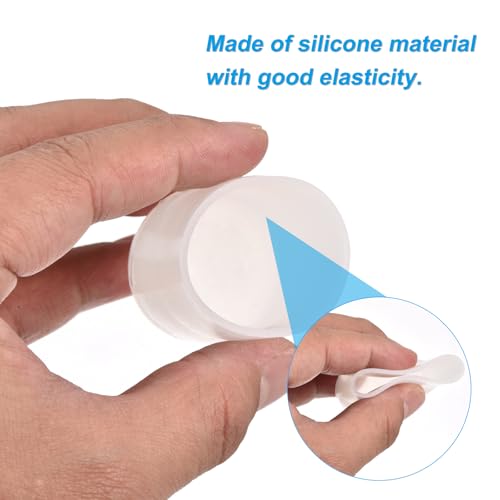 Image of uxcell 8Pcs Silicone End Caps, 33mm(1-5 /16 inch) ID 29mm(1-1 /8 inch) Height Round Rubber Elastic Screw Thread Protectors Flexible Screw Bolt Covers Caps for Metal Tube Rod Bolt, Clear