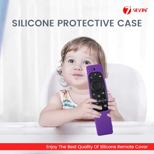 Image of 7SEVEN Compatible with Samsung Tv Remote Cover Suitable Model BN59-01XXXX Series Case to Protect Remote Control from Physical Damage, Ensure Smart Remote with 3 Hotkeys at Last Row Only Fit (Purple)