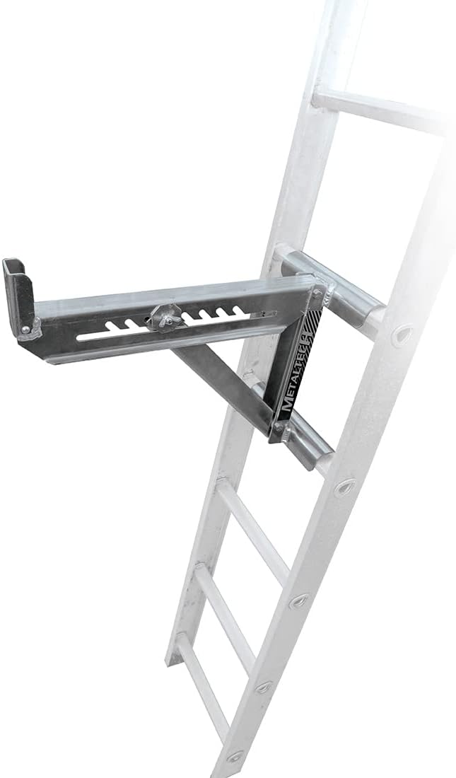 Metaltech 1 Unit 2-Rung Ladder Jack E-LJ20, Aluminum Jack for Scaffolding Extensions and Work Platforms, Scaffold, Masonry, Painting, Roofing Tool for Job Site and Home Improvement