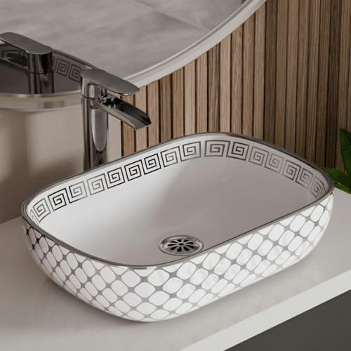 Image of BASSINO 6 Inch Basin Waste Coupling Nylon Thread Body with Brass Jali Head /Heavy Duty Bathroom Sink Drain /Anti Clog Waste Coupling with Durable Build /Universal Fit Drain for Washbasin(Silver)