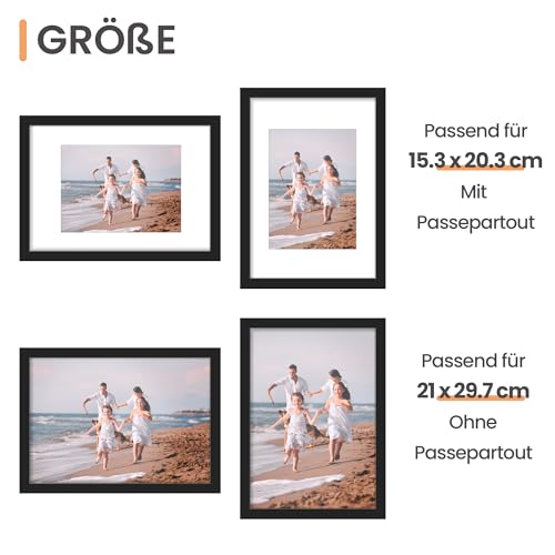 upsimples 3 Pack Bilderrahmen A4, Bilderrahmen Kinderzeichnungen A4，Picture Frame Schwarz für Fotos, Bilder, Poster