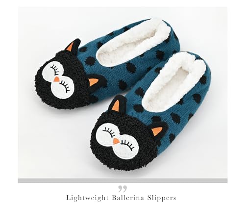 Image of DICUIRD Womens Animal Slipper Socks Non Slip Gripper House Slippers