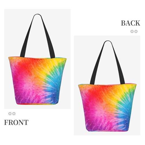 Bolso tote duradero para mujer con diseño tie dye miniatura 5