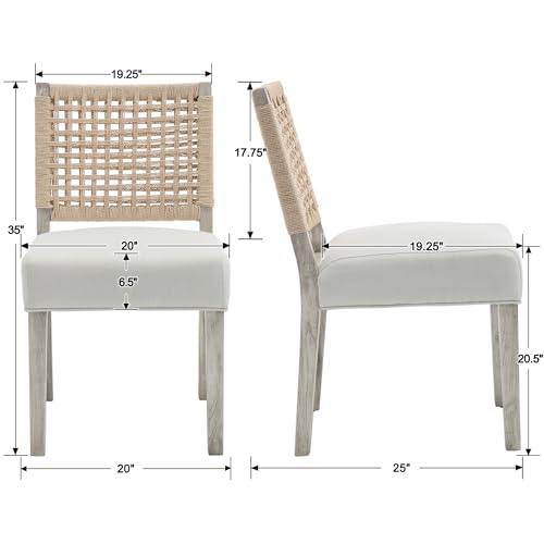 chairus-upholstered-Dining-Chairs-Set-of-4-Farmhouse-Dining-Room-Chairs-Grey-Kitchen-Chairs-with-Low-Woven-Rope-Back-Wooden-Side-Chair-for-Kitchen-Dinning-Room-Restaurant-Linen-Ivory chairus upholstered Dining Chairs Set of 4 Farmhouse Dining Room Chairs Grey Kitchen Chairs with Low Woven Rope Back Wooden Side Chair for Kitchen Dinning Room Restaurant Linen Ivory