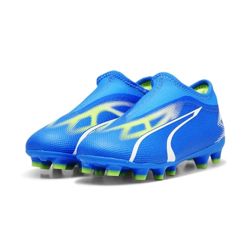 PUMA PUMA Ultra Match Ll FG/AG Jr Trainers Unisex Kids, Ultra Blue White Pro Green, 29 EU