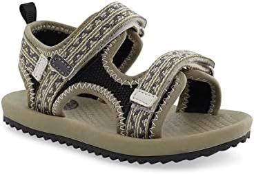 OshKosh B'Gosh Boy's Horchata Sandal, Black/Green, 11 Little Kid | Image 1