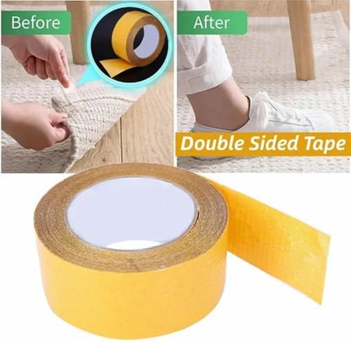 Örgülü Çift Taraflı Bant 20mm 20 Metre Fiber Takviyeli Dokuma Örgü Bez Destekli Silikon Yapıştırıcı Kalıntısız Soyulabilir Sabitleme Ahşap Isleme Sablonu Halı Kaydırmaz Montaj Bandı - Görsel 6