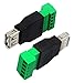 CGTime USB 2.0 A Screw Terminal Block Connector - Female Plug to 5 Pin/Way Female Bolt Screw Shield Terminals Pluggable Type Adapter Converter - 300V 8A (2Pack)