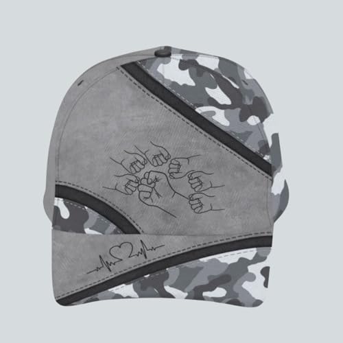 Best Dad Ever Camo Pattern Cap - Personalized Custom Classic Cap - Personalzied for Dad, Outline Fist Bump Daddy Cap for Daddys, Grandpa, Husband, Dad Hat with Kids Name - Image 5