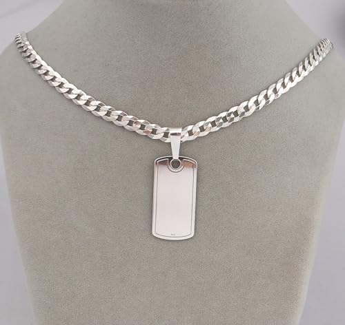 AMAR OPRAVA Ketten für Männer - Silber 925, Personalisierte Geschenke - Erkennungsmarke mit Gravur, Militär Silberkette Herren 60 cm Massiv 5 mm, Personalisierte Kette, Herren Schmuck