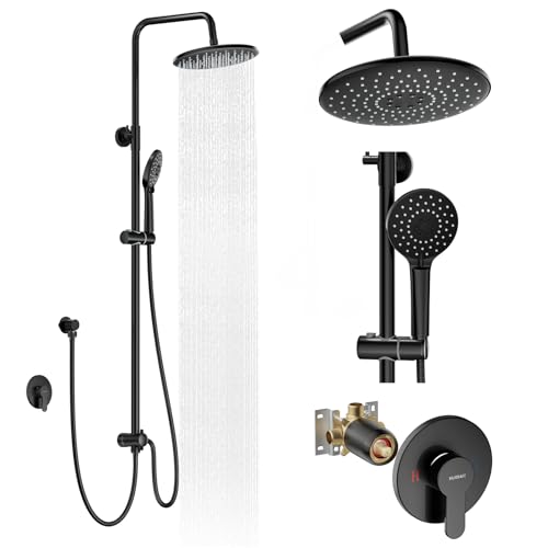 Hurran 10-inch Rain Shower Set with Handheld Matte Black