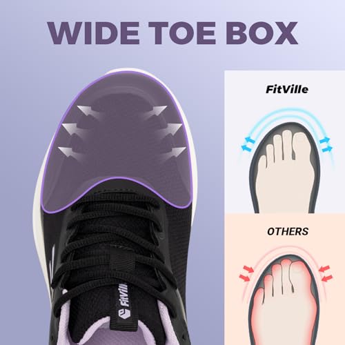 FitVille Wide Width Sneakers for Women Extra Wide Athletic Shoes with Arch Support for Workout Gym Cross Training2