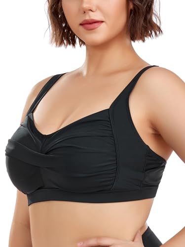 Ocean Blues Women's Plus Size Bikini Top Twist Front Molded Bathing Suit Top3