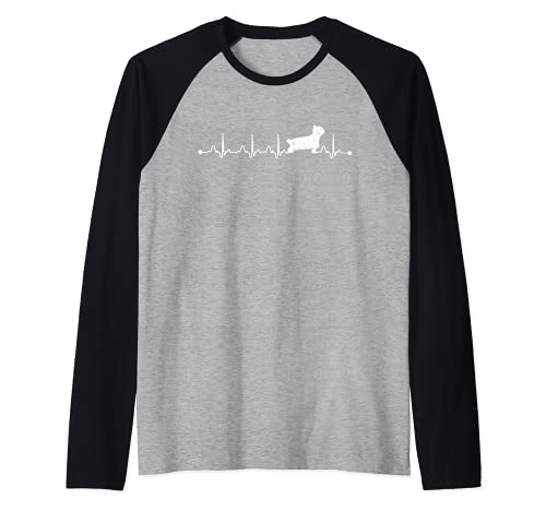 Heartbeat EKG Pulse Yorkshire Terrier Short Cut Mom Raglan Baseball Tee