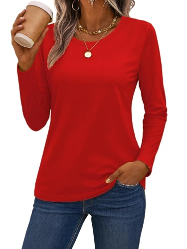 T-shirt manches longues coton femme doux et ample contre le froid d'automne