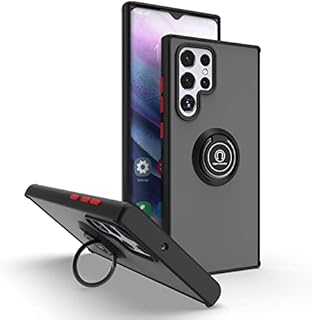 Na7 Samsung Galaxy S22 Ultra 5G case with hidden 360° Rotatable Ring Stand, Military Grade Shockproof , Support Magnetic Car Mount, anti Fingerprint, black