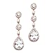 Mariell Pierced or Clip-On Silver, Gold or Rose Gold Dangle Statement Earrings for Women, Brides, Wedding