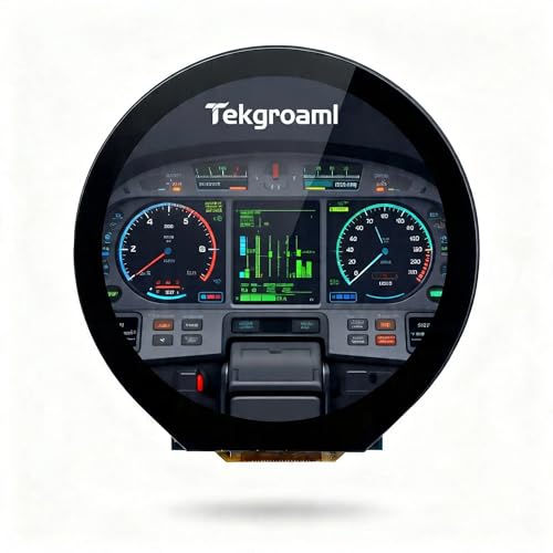 Image of TekGroAml 2.8 Inch Round Touch LCD Display,HDMI Board, 480x480 | IPS Capacitive Touch Screen, for Dashboard, SBC Control Panel, Windows Compatible