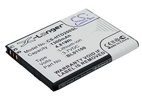 Colore: Nero TECHTEK Batteria 1300mAh compatibile con [HTC] A320E, Desire 200, Desire 200 102e, C, G2, Golf, PO60100 sostituisce 35H00194-00M, 35H00194-04M, 99H10905-00, BA S840, BA S850, BL01100