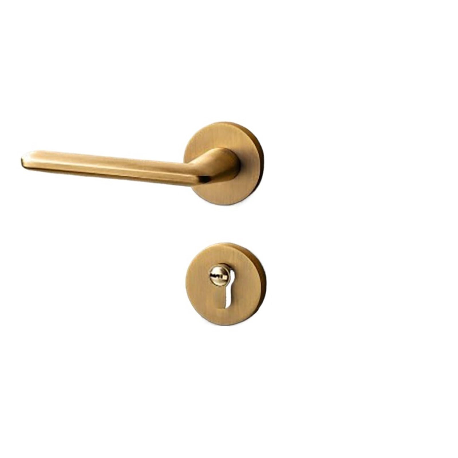 NYRXRYTCA Door Lock Indoor Bedroom Door Lock Silent Magnetic Lock Simple Split Wooden Door Lock Black Door Handle(Yellow bronze)