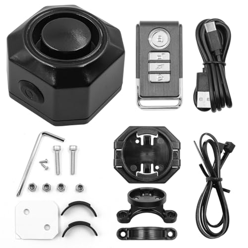Alarma de Bicicleta con Control Remoto USB Recargable inalámbrico antirrobo Alarma de vibración 110db Volumen para Motocicleta Movilidad Scooter Caravana