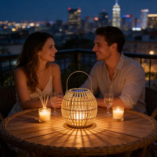 Lámparas de ratán para exteriores, luces de jardín e iluminación de patio 3