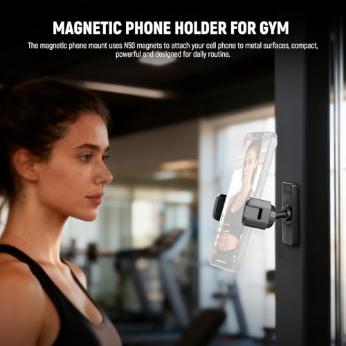 Image of NEEWER Magnetic Phone Holder Mount Stand, Home Gym Workout Forklift Decor Stuff Essential Accessories Gear Compatible with iPhone Android Samsung for Women Men Girl Boy Video Recording, PA119