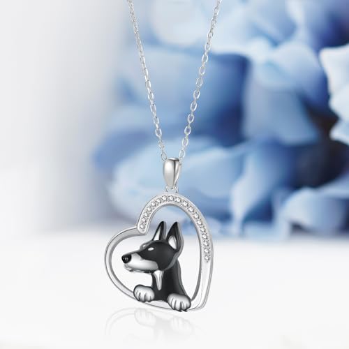 Shih Tzu/Yorkie/Doberman/Black Pug/Dachshund/Boston Terrier/German Shepherd/Dalmatian/Capybara/Necklace 925 Sterling Silver Dog Necklace for Women Cute Animal Dog Jewelry Gifts for Women2
