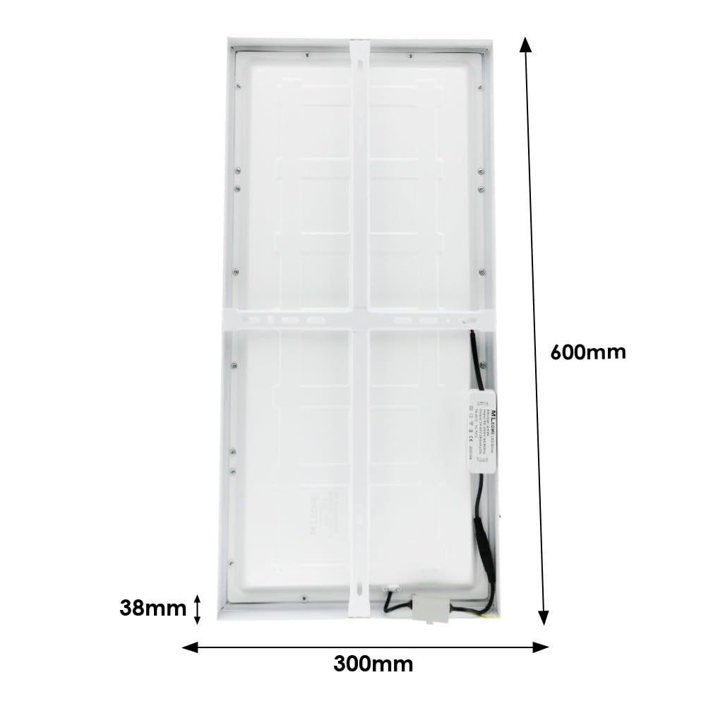 M LEDME - LED-Deckenleuchte, 60 x 30 cm, 24 W, mit warmweißem, neutralem oder kaltem Weiß (CCT), 2400 Lumen, LED-Beleuchtung für Küche oder Schlafzimmer, Treiber enthalten.