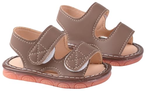 Image of Baby Boys Girls Squeaky Sandals Summer Closed-Toe Anti-Slip Premium Rubber Sole Toddler First Walkers Shoes
