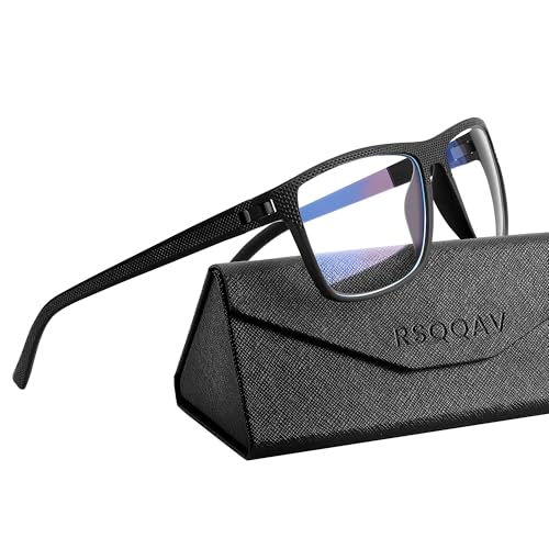 Image of Gaming Glasses, Anti Blue Light Glasses Men, Lightweight Frame Square UV400 Protection Blue Computer Eye