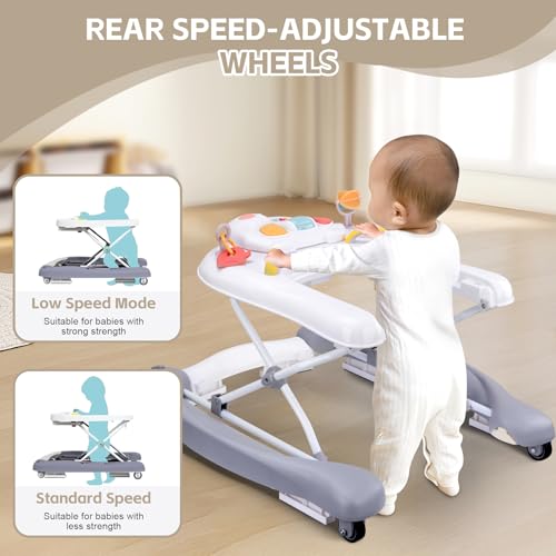image for Pawtong Foldable Baby 5-in-1 Activity Walker - Rocker, Activity Center