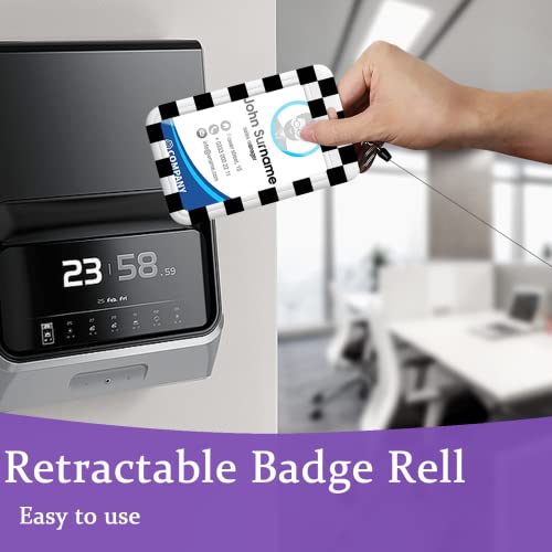 Onevenvi 2023-5-9 Checkered Lanyard With Id Holder, Black And White Lanyard With Id Holder, Checkered Id Badge Holder thumb #4