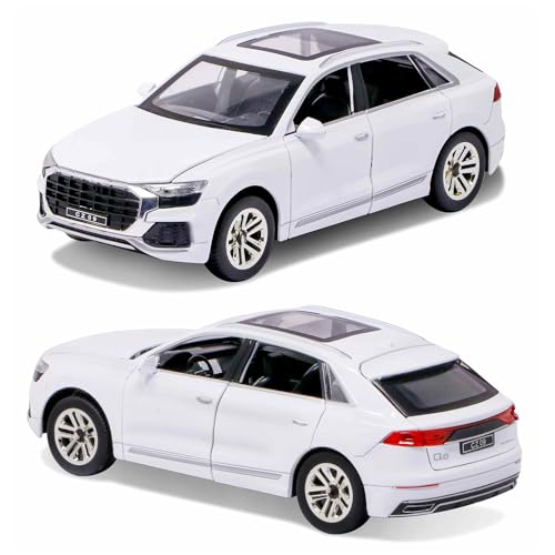 Image of 1 /24 Diecast Metal Big Q8 Toy Car Pull Back with Openable Door and Light Sound Car Gifts Toys for Kids