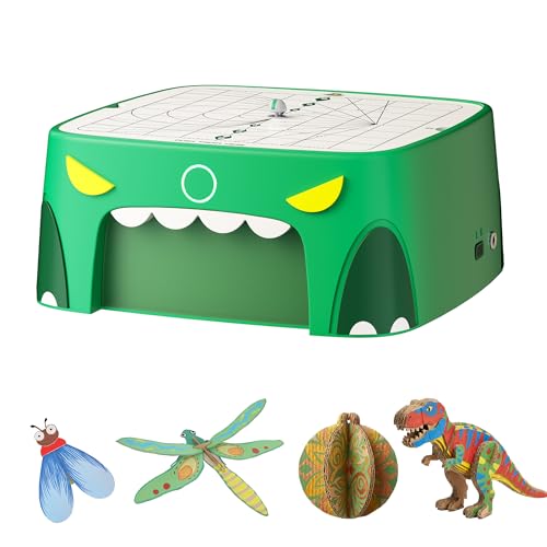 Kartonschneider Kinder Spielzeug ab 3 Jahren | Sicheres DIY Karton Werkzeug & STEM Spielzeug | Karton & Pappe upcyceln für kreative 3D-Modelle ideal Geschenkideen für Zuhause und Schule (Grün)