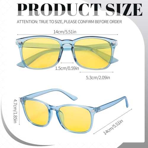 Image of Polarized Sunglasses for Women Men Night Vision Glasses Anti Glare | Yellow Anti Glare UV400 Lens, Lightweight Square Frame, for Day Night Use, Driving, Fishing, Cycling, Traveling