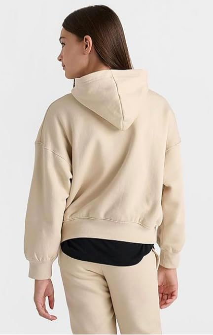 Girls Brooklyn Essential Hoodie in Beige - Image 2