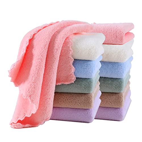 Hooyee 12 Pack Baby Washcloths, Baby Face Towels Microfiber Coral Fleece Extra Absorbent And Soft For Newborns, Infants And Toddlers 12X12 Inches (Multicolored) #TOP4