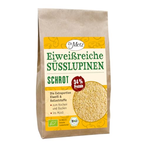 Eiweißreiches Süßlupinen-Schrot, Bio, 500g • mit 38% pflanzlichem Protein • aus deutschem Bio-Anbau • zur Eiweißanreicherung