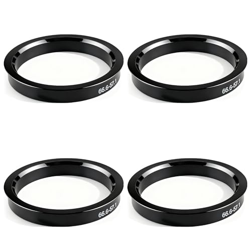 Dupoem 4 Bagues de Centrage de 66,6 à 57,1 mm, en Plastique, Réduisent Efficacement Les Vibrations et sont Compatibles avec Modèles Volkswagen, Audi, Mercedes-Benz et Autres, Enjoliveur Universel