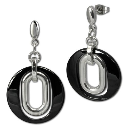 Preisvergleich Produktbild Amello Damen-Ohrhänger Edelstahl Keramik Magic schwarz ESOX03S