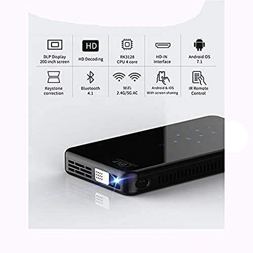 Tragbarer Projektor Smart Touch Panel Staubdichtes Objektträger-Schutzobjektiv Upgrade Dualband WiFi Bluetooth 4.1 4-Kern-CPU-Band
