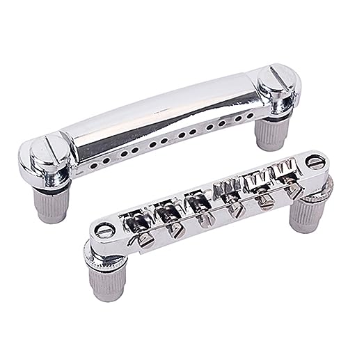 VINTORKY 12弦エレキギター セット クローム ロック テールピース 亜鉛合金 簡単取り付け シルバー