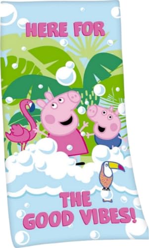 arlis Drap de Plage ou Drap de Bain Peppa Pig 70 X 140 cm - en Microfibre (Drap de Plage Peppa Pig)