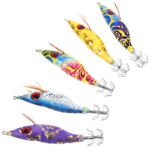 SILENRADAWN Señuelos de Pesca Luminosos de Metal 5 Piezas de 10cm y 8g Fáciles de Transportar Color Aleatorio para Pesca al Aire Libre Accesorios Ideales para Amantes