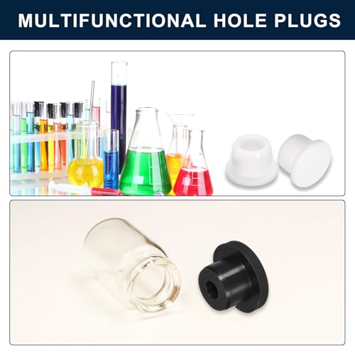Image of uxcell 5 Pcs Black Plug Holes, Waterproof Rubber Button Plug for 14mm / 0.55 inch Hole