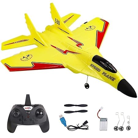 Ramokdu Rc Airplanes, Remote Control Airplanes Glider 2.4 GHZ, Easy to Fly Remote Control Fighter, Epp Foam Rc Aircraft with Automatic Balance Gyro for Kids/Adult Kids(Multicolor)