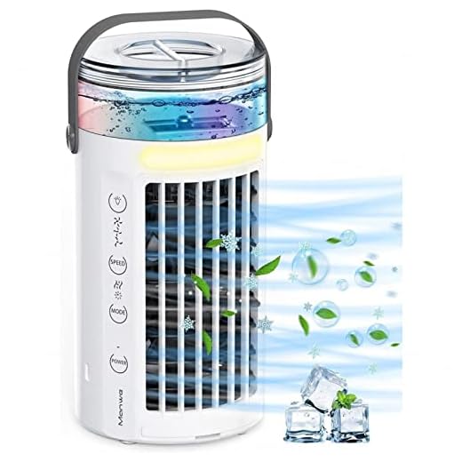 Aire Acondicionado PortáTil Sin Tubo Exterior , Con Luces Led De 7 Colores Enfriador De Aire Portatil - Utilice Solo Agua Limpia Aires Acondicionados Portatil , para La Oficina De Viajes Familiares