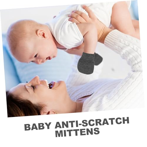 9 Pairs Scratch Mittens of Cozy Cotton Gloves for Newborn Boys and Warm Keeping No Scratch Mittens Grey for Comfort and Protection3